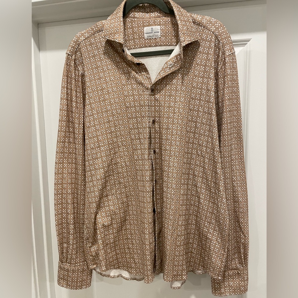 Emanuel Berg Brown Patterned Shirt